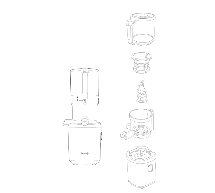 Vista de despiece Kuvings AUTO6 Slow Juicer